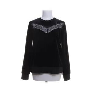 Lauren Ralph Lauren Womens Top Blouse Sz S Black Velvet Goth Chic Long‎ Sleeve